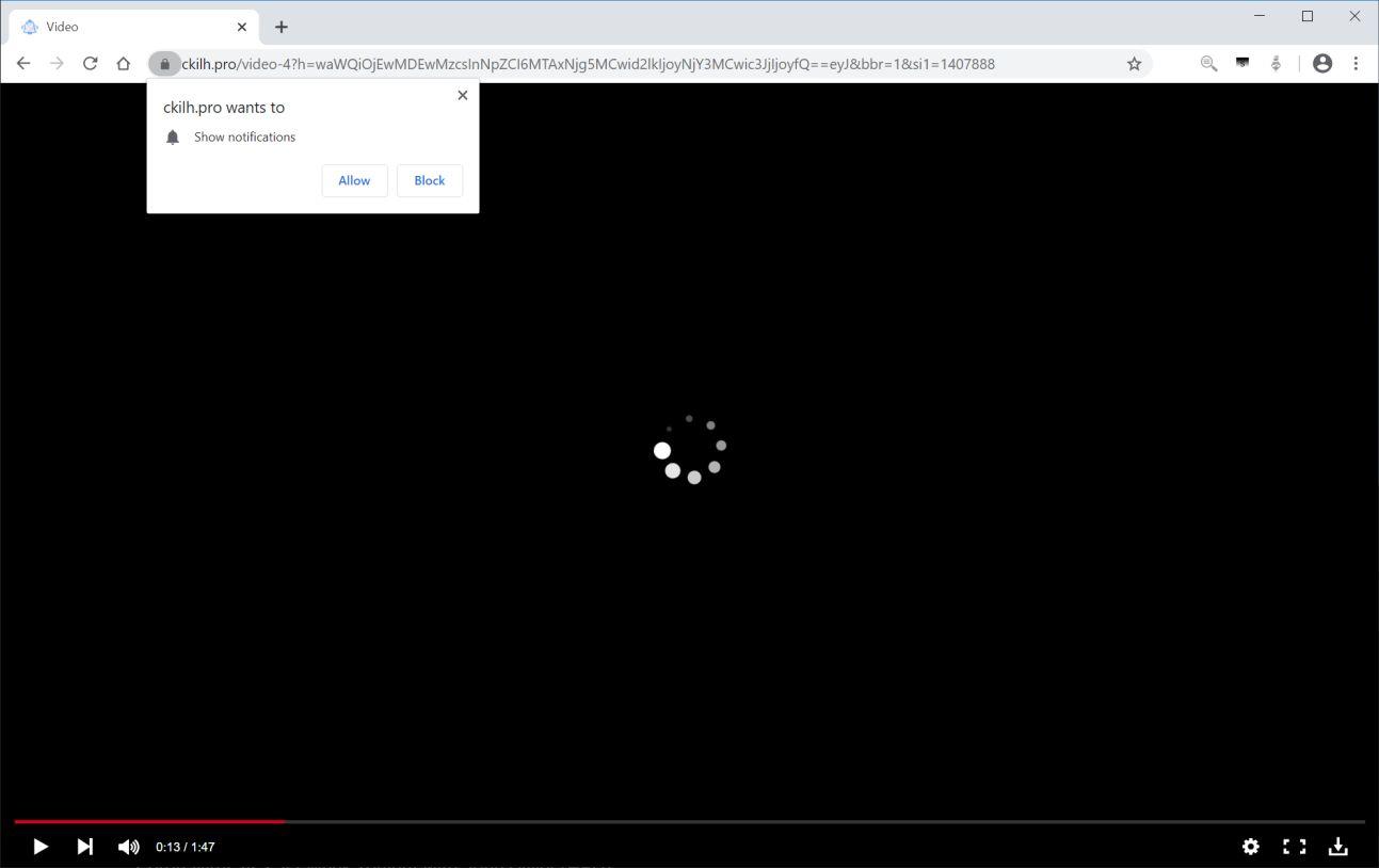 Image: Chrome browser is redirected to Ckilh.pro