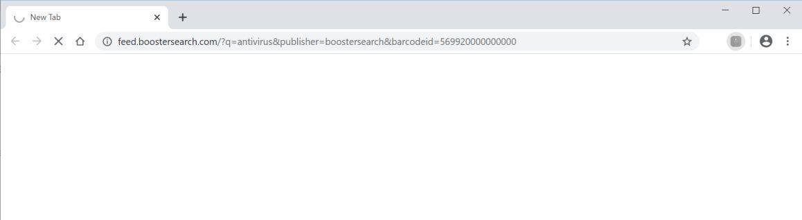 Image: Chrome browser is redirected to Feed.boostersearch.com