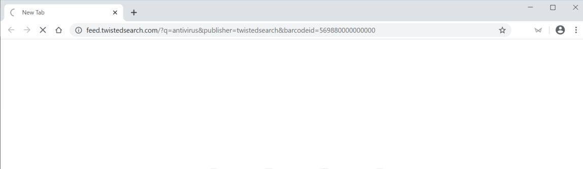 Image: Chrome browser is redirected to Feed.twistedsearch.com