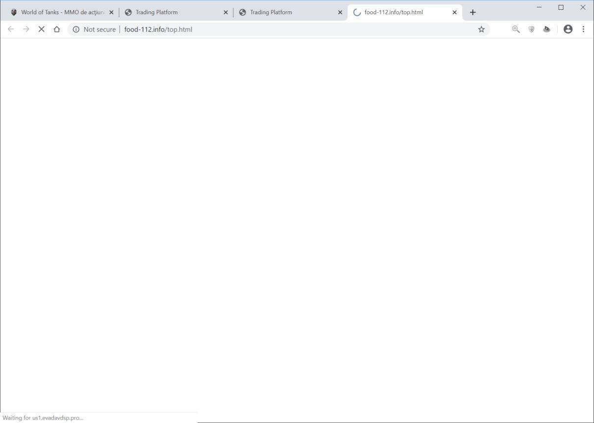 Image: Chrome browser is redirected to Food-112.info