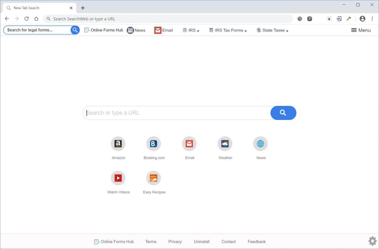 Image: Chrome browser is redirected to Search.formsfast1tab.com