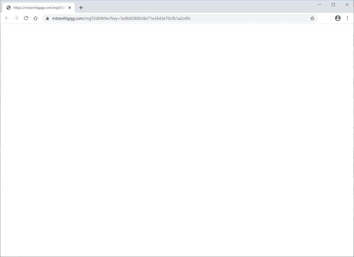Image: Chrome browser is redirected to Mtzenhigqg.com
