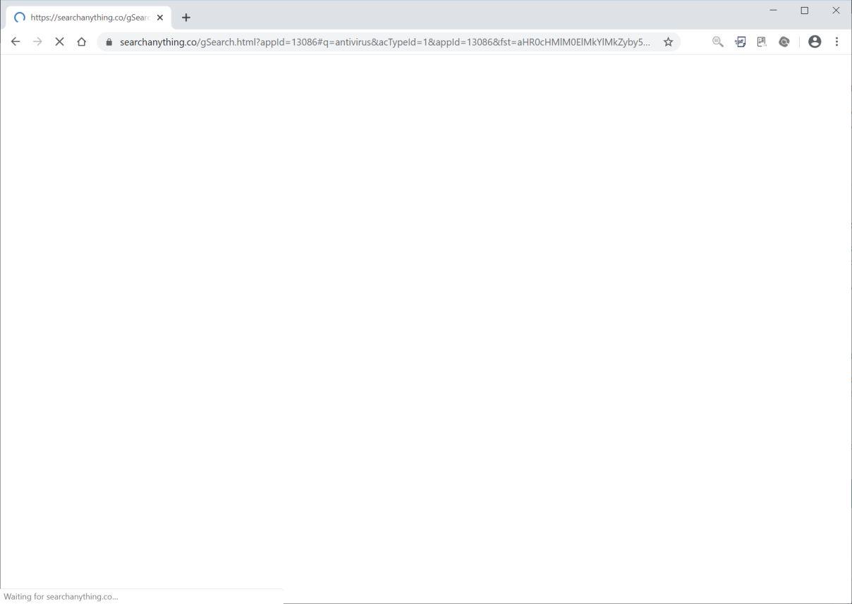 Image: Chrome browser is redirected to Searchanything.co