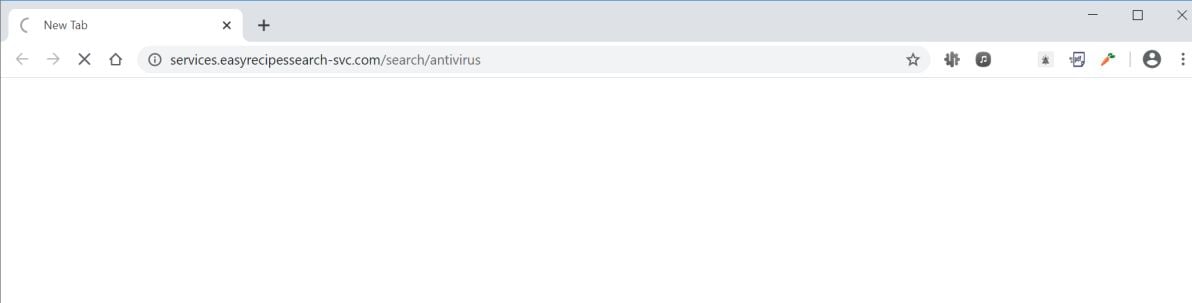 Image: Chrome browser is redirected to Services.easyrecipessearch-svc.com