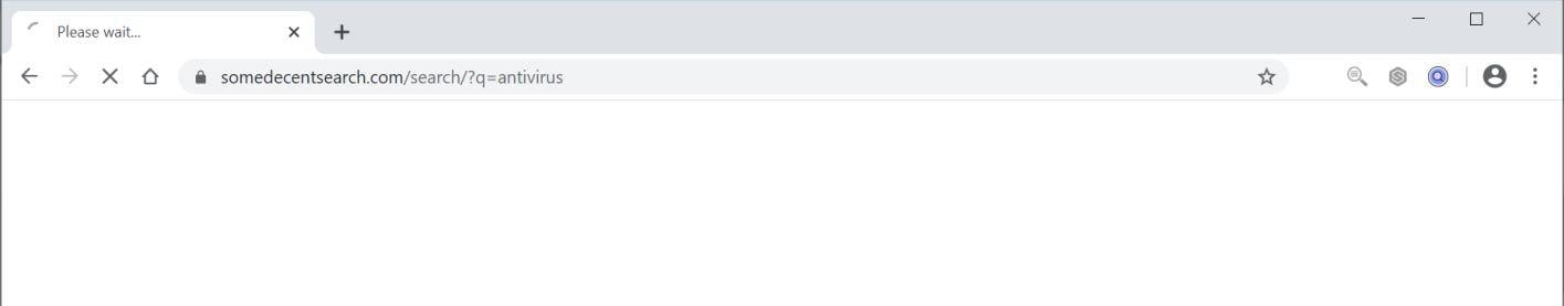 Image: Chrome browser is redirected to Somedecentsearch.com