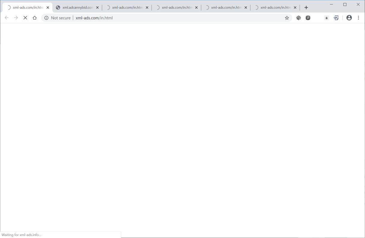 Image: Chrome browser is redirected to Xml-ads.com