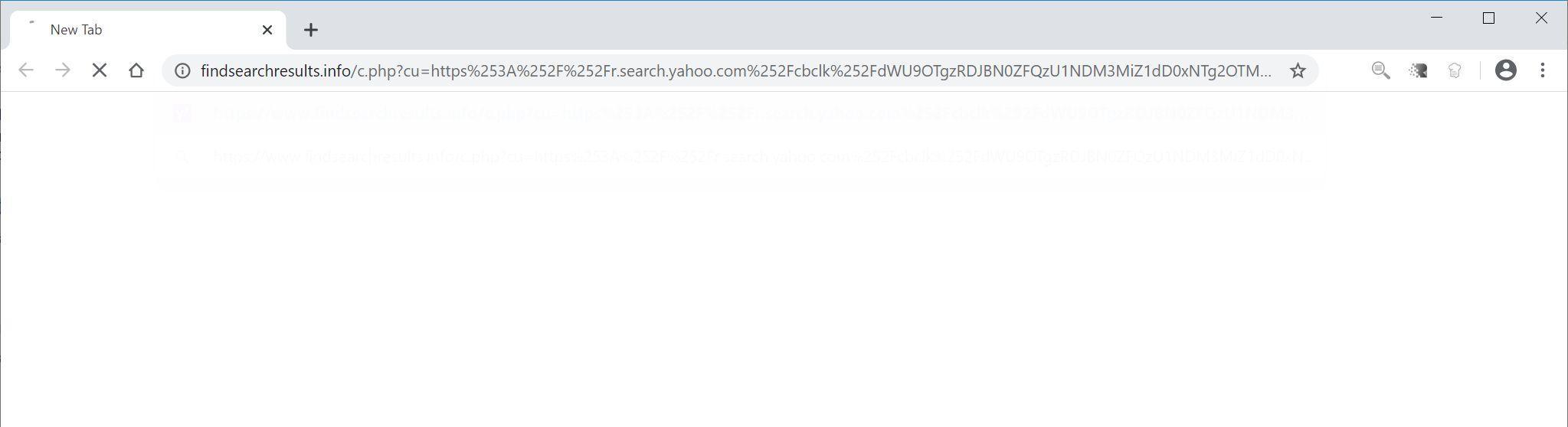 Image: Chrome browser is redirected to Findsearchresults.info