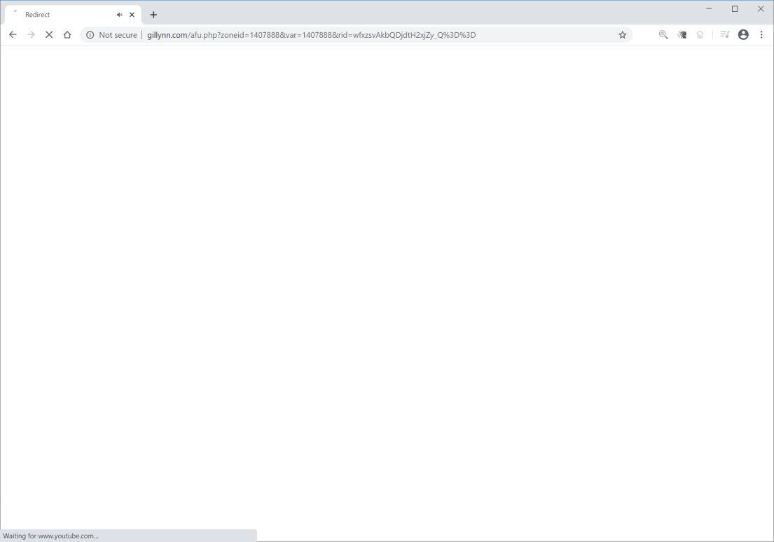 Image: Chrome browser is redirected to Gillynn.com