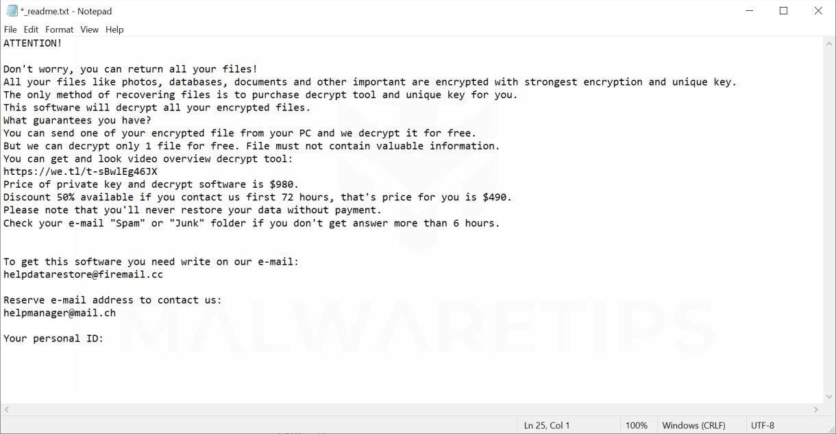 Helpdatarestore@firemail.cc Ransomware