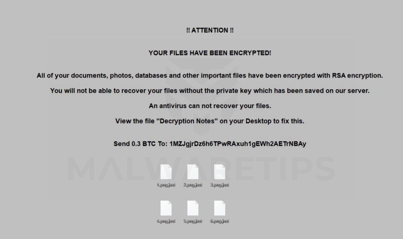 Image: JEST ransomware