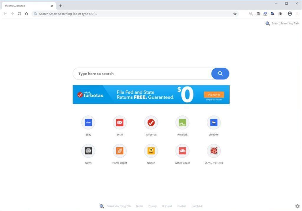 smart new tab browser hijack