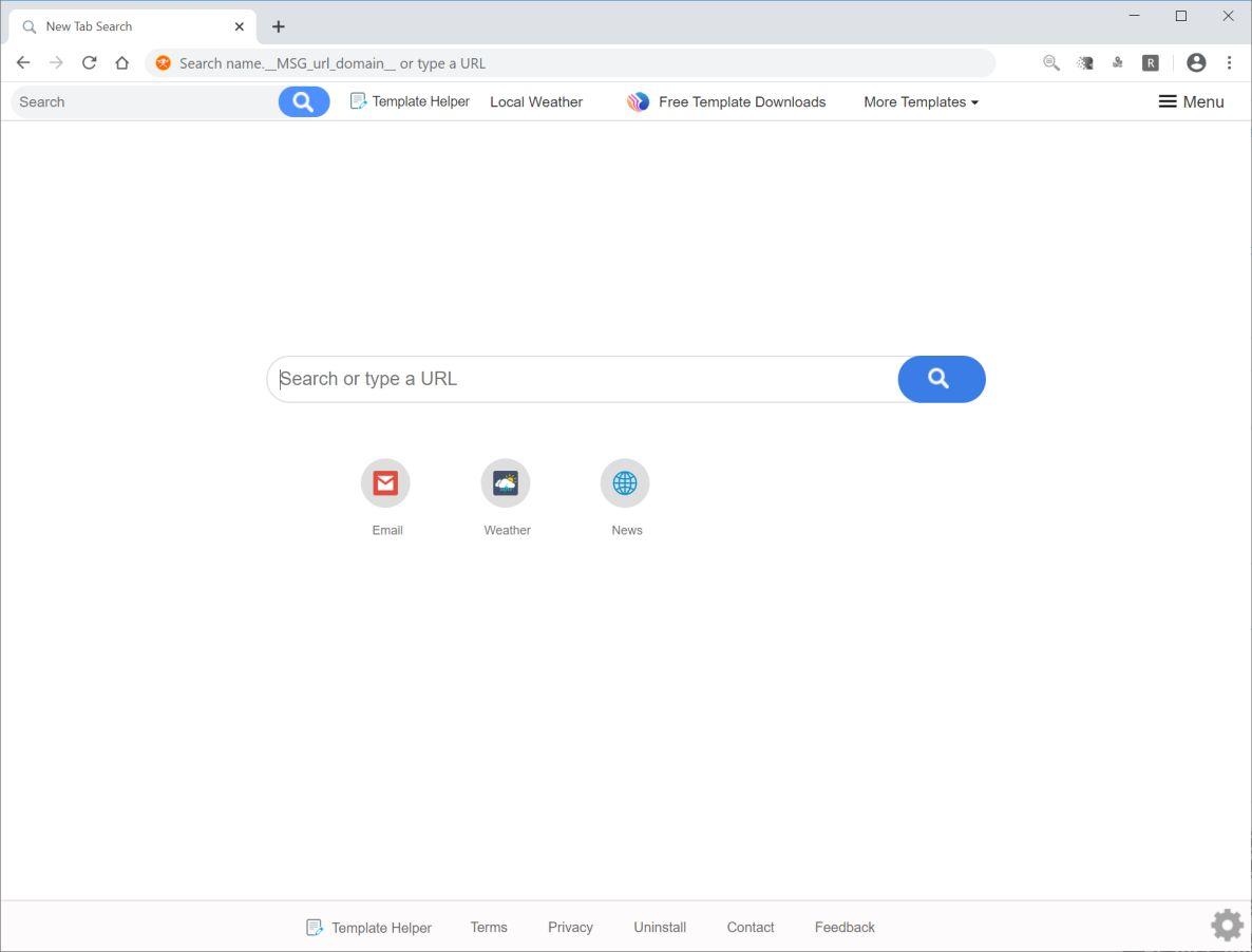 Image: Chrome browser is redirected to Template Helper