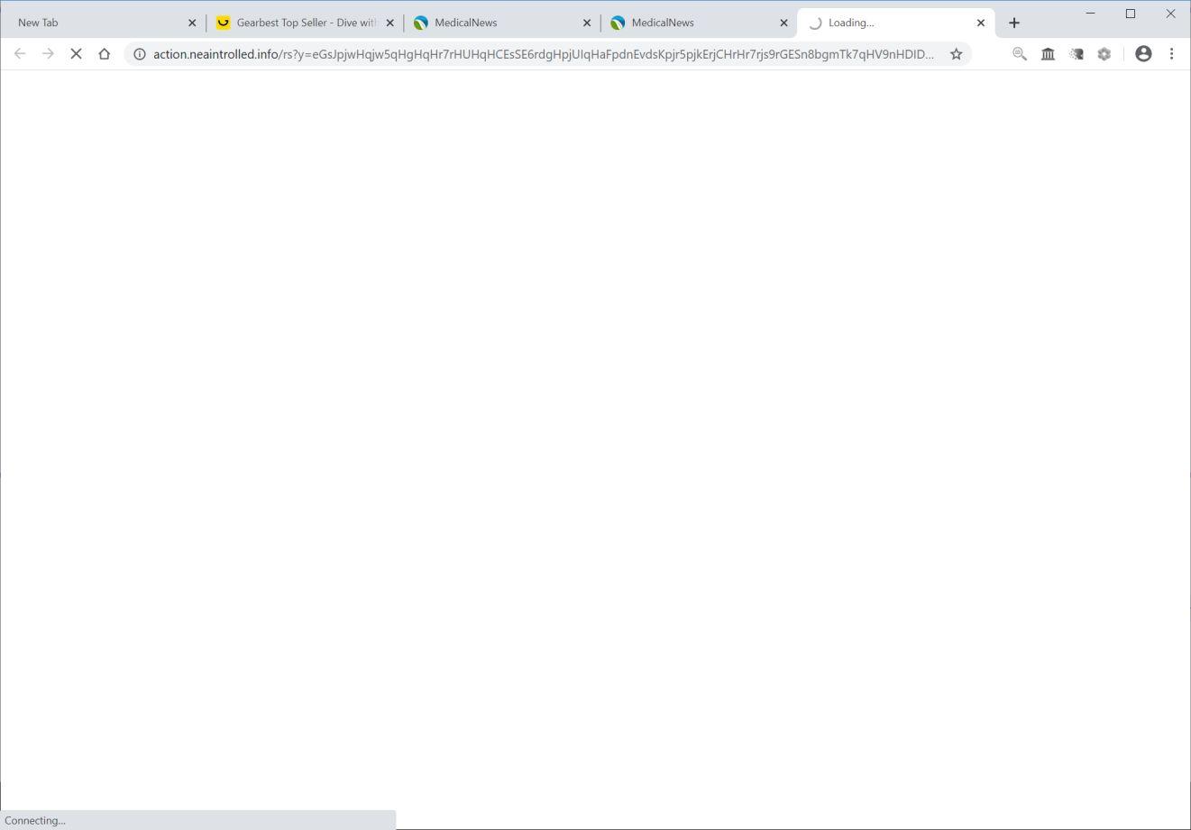 Image: Chrome browser is redirected to Action.neaintrolled.info