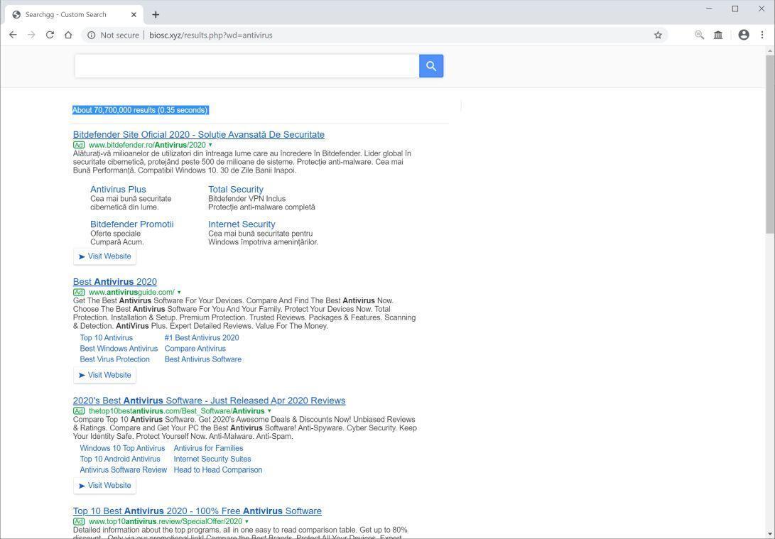 Image: Chrome browser is redirected to Biosc.xyz