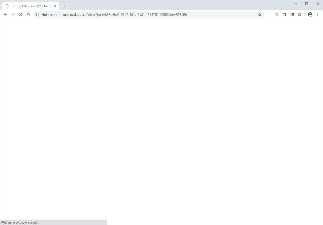 Image: Chrome browser is redirected to Core.royalads.net
