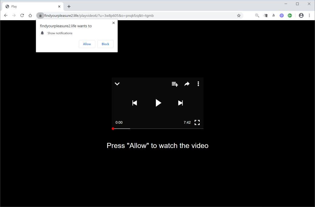 Image: Chrome browser is redirected to Findyourpleasure2.life