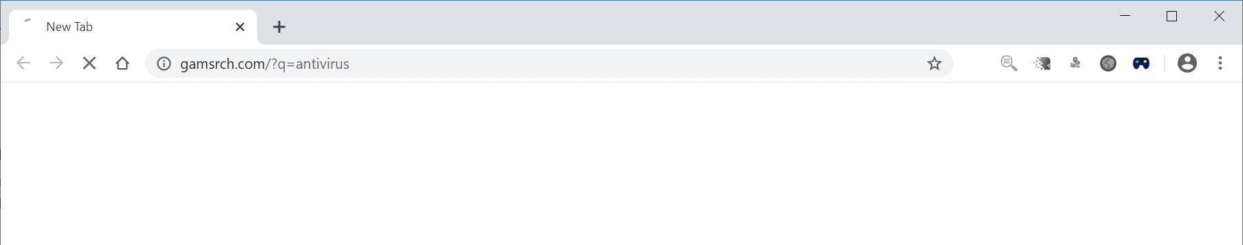 Image: Chrome browser is redirected to Gamsrch.com