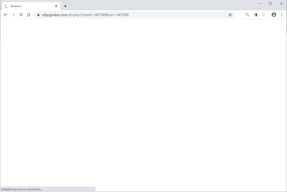 Image: Chrome browser is redirected to Ofgogoatan.com