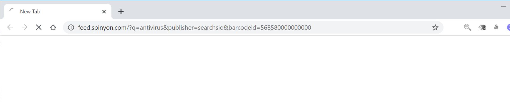 Image: Chrome browser is redirected to Feed.spinyon.com