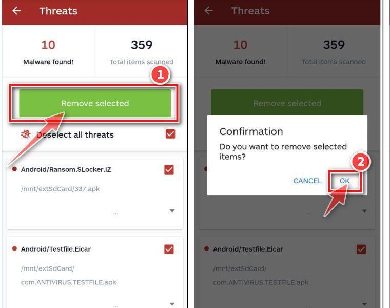 Remove adware and pop-up ads virus from  Android with Malwarebytes