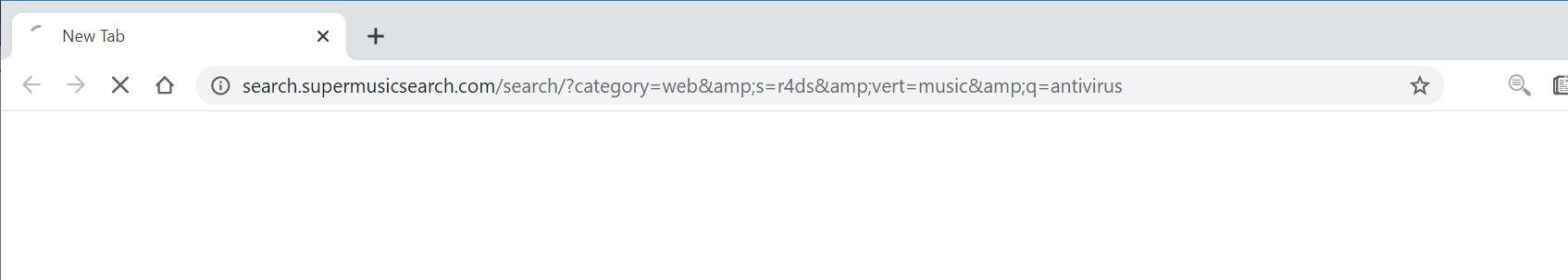 Image: Chrome browser is redirected to Search.supermusicsearch.com