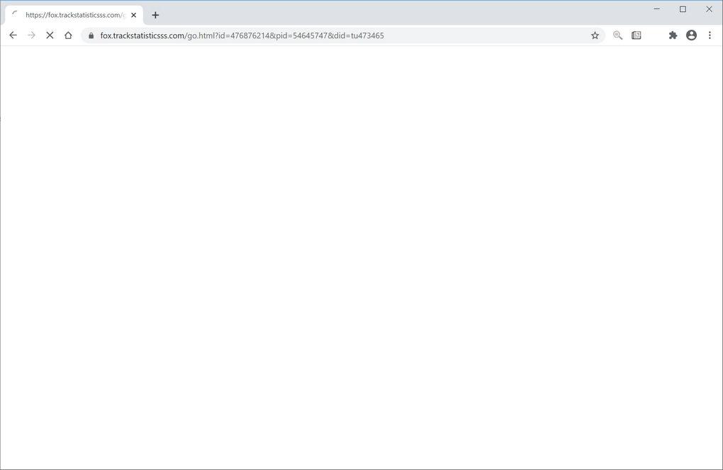 Image: Chrome browser is redirected to Trackstatisticsss.com
