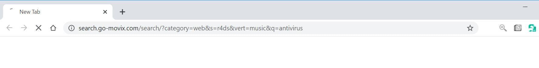Image: Chrome browser is redirected to Search.go-movix.com