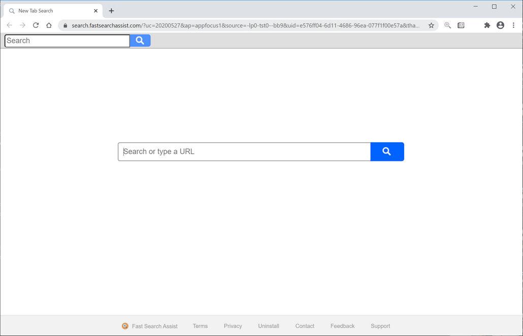 Image: Chrome browser is redirected to Search.fastsearchassist.com