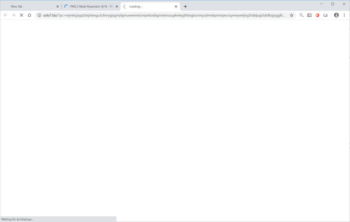 Image: Chrome browser is redirected to Solo7.biz