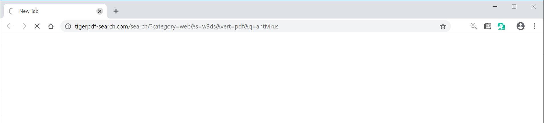 Image: Chrome browser is redirected to Tigerpdf-search.com