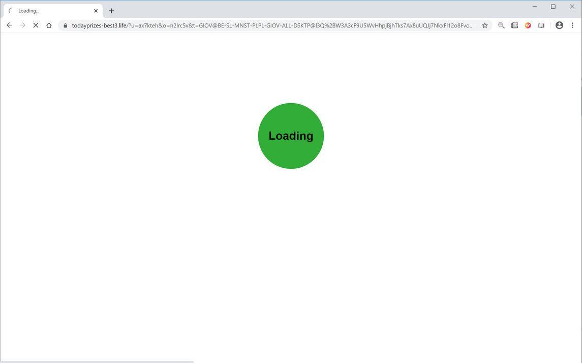  Image: Chrome browser is redirected to Todayprizes-best3.life