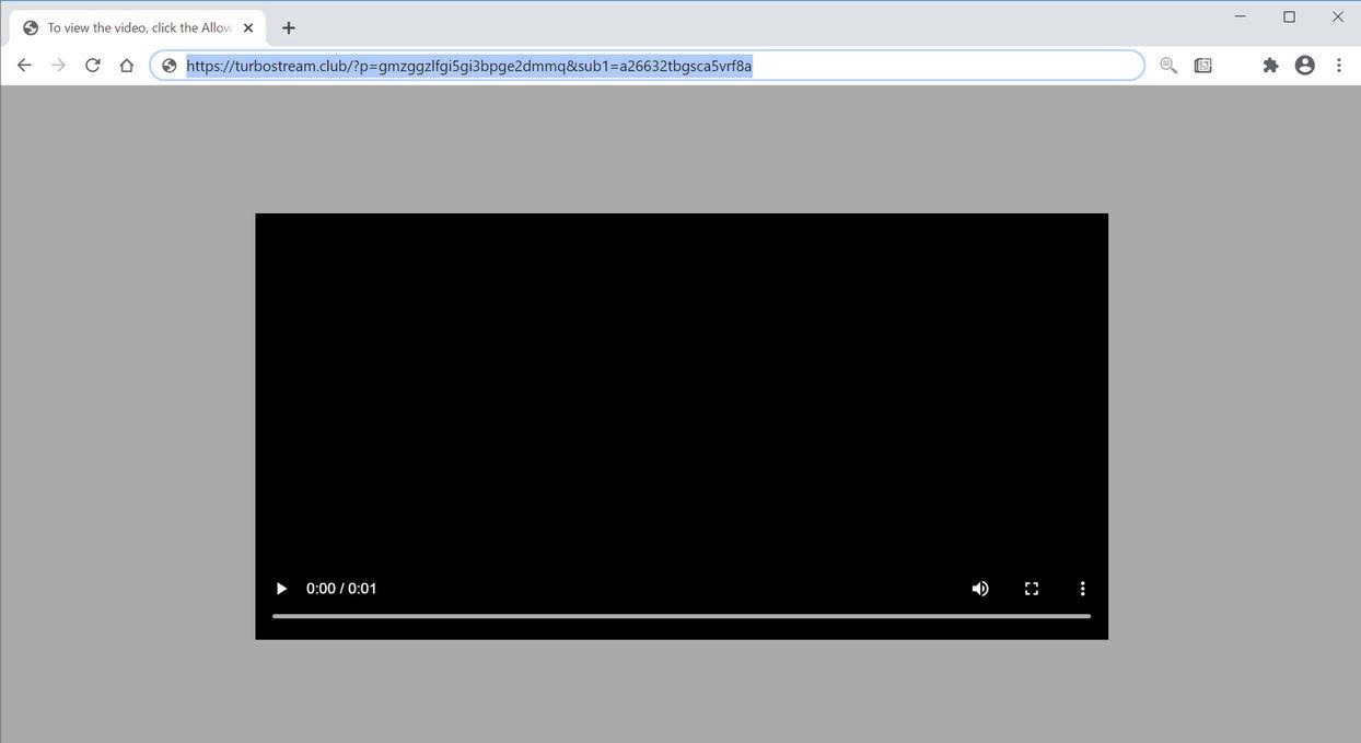 Image: Chrome browser is redirected to Turbostream.club