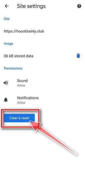 Chrome Android Clean and reset
