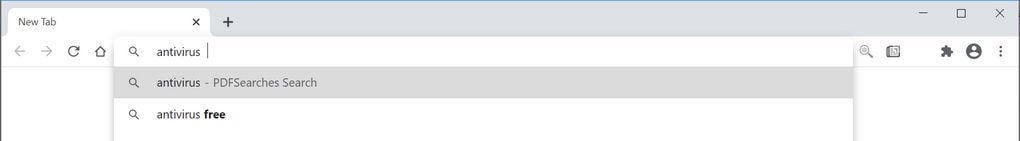 Image: Chrome browser is redirected to PDFSearches Search