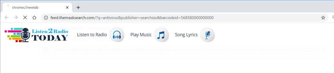 Image: Chrome browser is redirected to TheMaskSearch