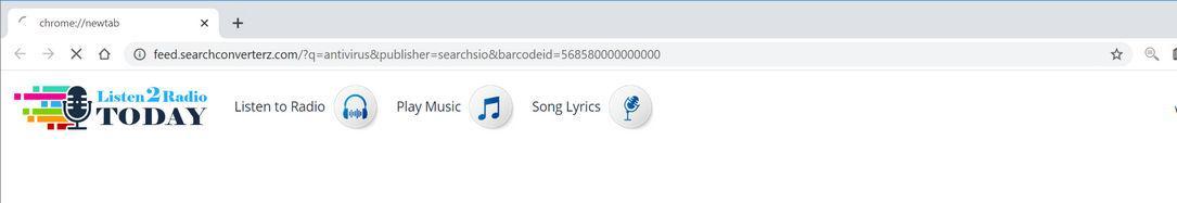 Image: Chrome browser is redirected to Searchconverterz.com