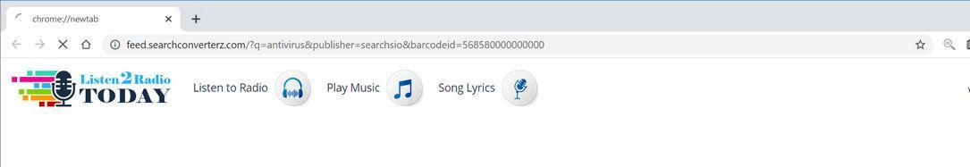 Image: Chrome browser is redirected to SearchConverterz