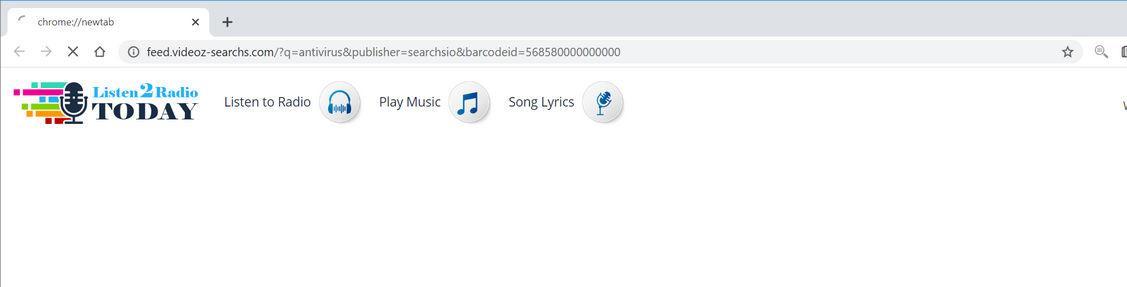 Image: Chrome browser is redirected to Videoz-searchs.com