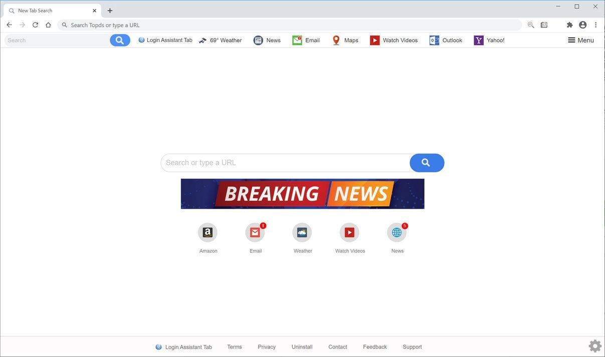 Image: Chrome browser is redirected to Login Assistant Tab