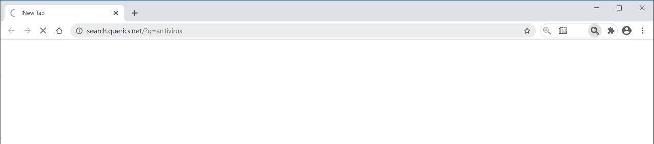 Image: Chrome browser is redirected to Search.querics.net