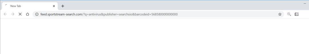 Image: Chrome browser is redirected to SportStreamSearch