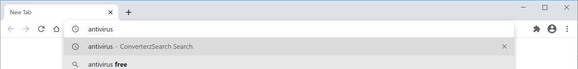 Image: Chrome browser is redirected to ConverterzSearch Search