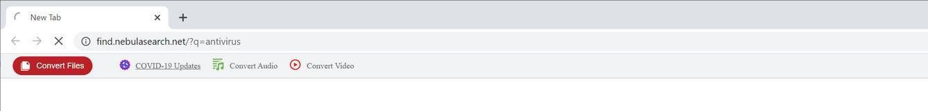 Image: Chrome browser is redirected to Find.nebulasearch.net