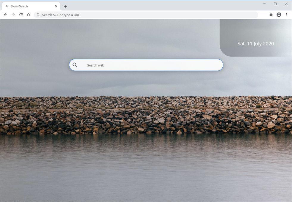 Image: Chrome browser is redirected to Stormsearch.net