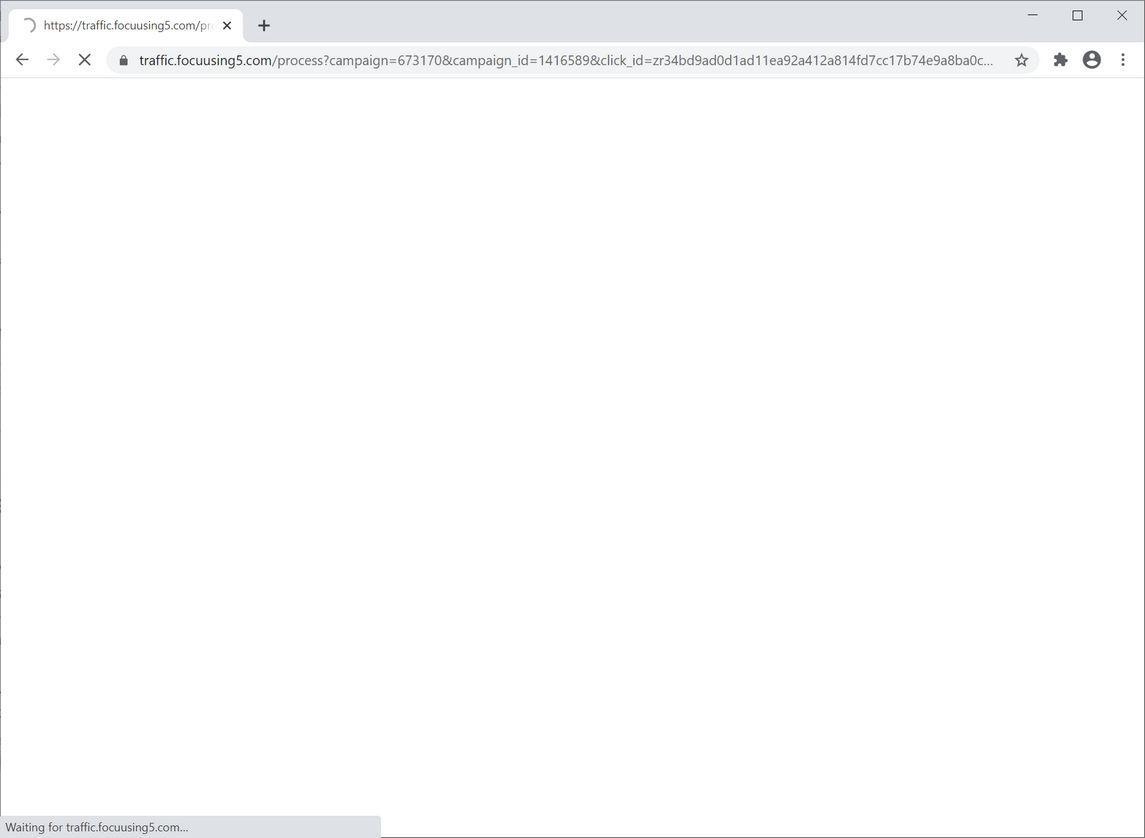 Image: Chrome browser is redirected to Traffic.focuusing5.com