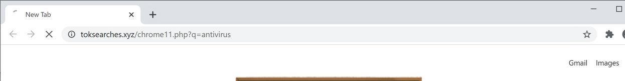 Image: Chrome browser is redirected to Toksearches.xyz