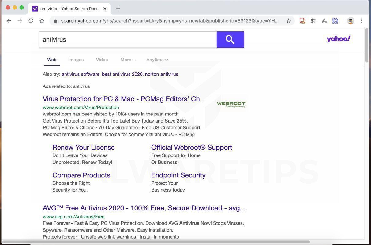 Image: GoWebSearch browser hijacker