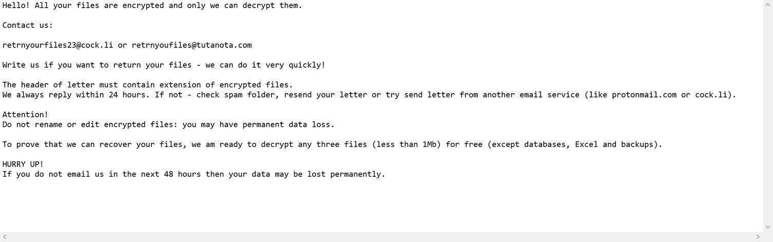 Image: Hhmgzyl ransom note