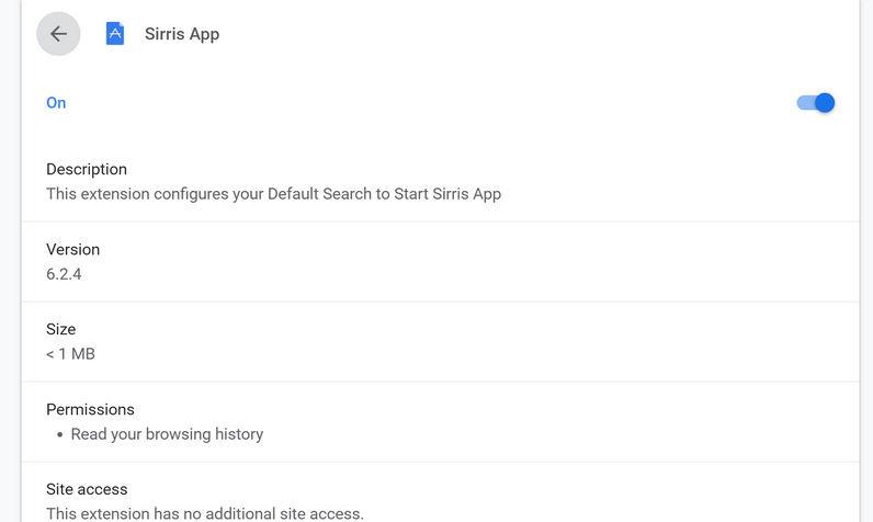 Image: Chrome browser is redirected to Sirris App
