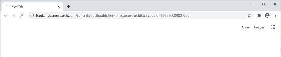 Image: Chrome browser is redirected to AnyGameSearch Search